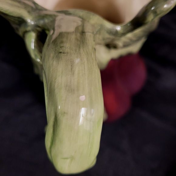 Kaldun & Bogle Ceramic Majolica Aubergine Eggplant Pitcher Jug Purple Green EUC - Picture 9 of 11